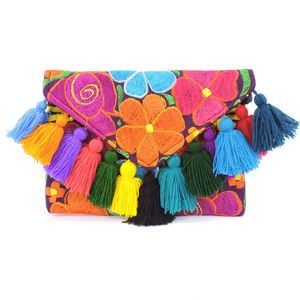 Handmade Boho Crossbody Purse Tassel Embroidered